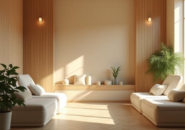 Salle de détente élégante du spa BelleVie à Lyon